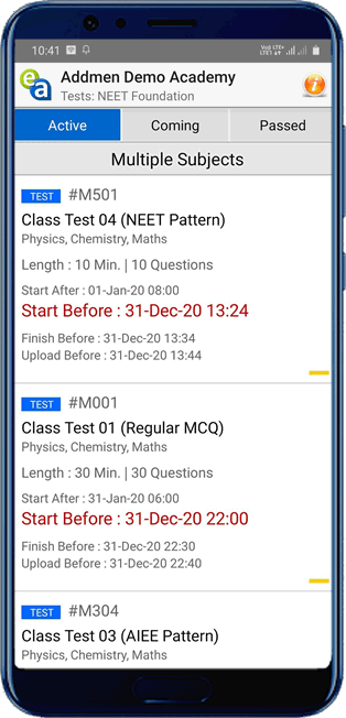 Screenshot of Document Uploaded by Teacher for Student on Android APP